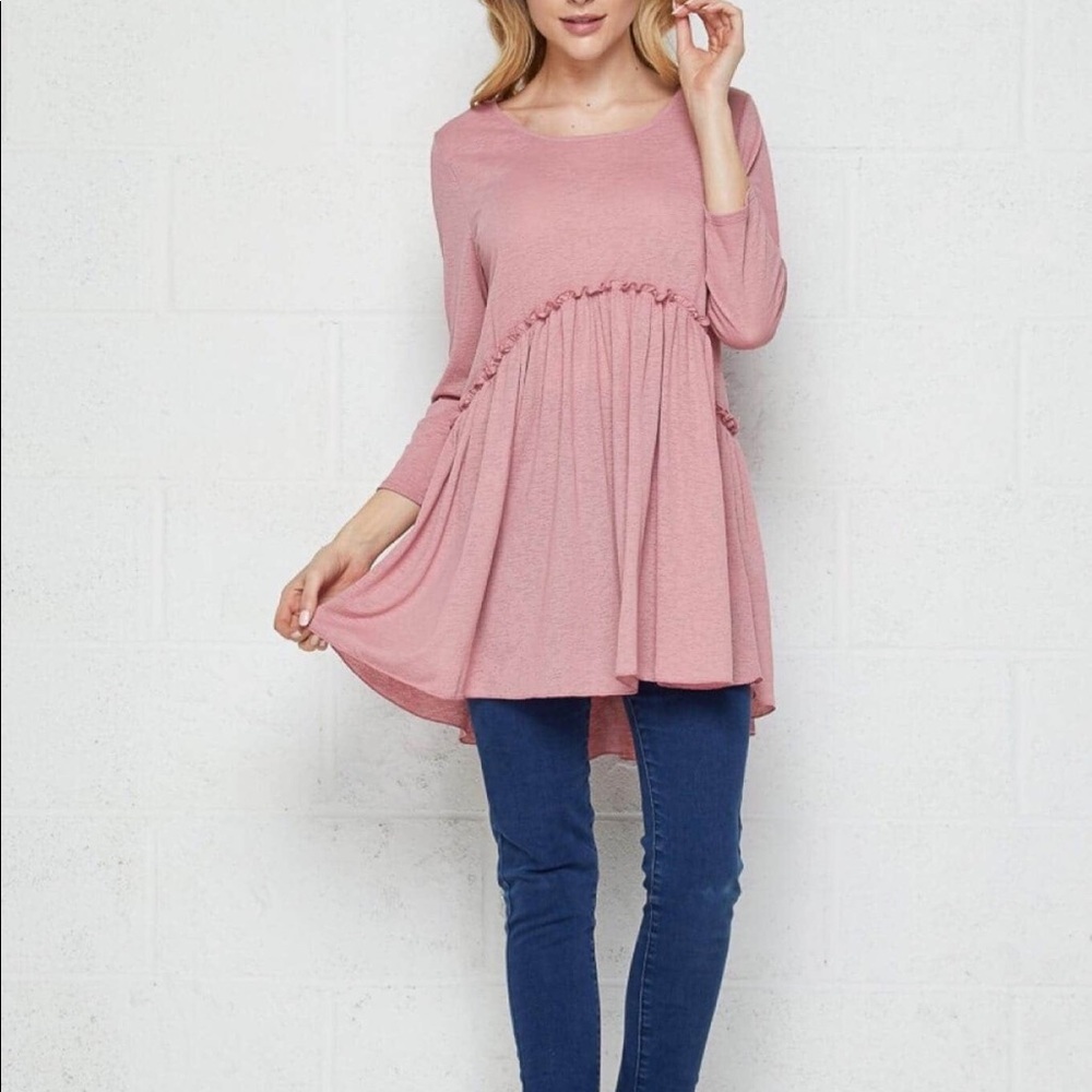 Blush 3/4 Sleeve Flowy Top